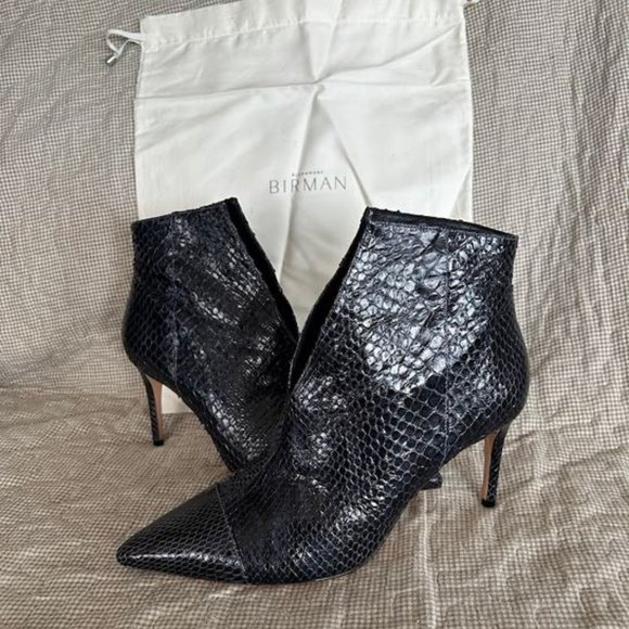 Alexandre Birman:  Megan 85 Python Ret Lacquer Booties - nightblue - Picture 7 of 14